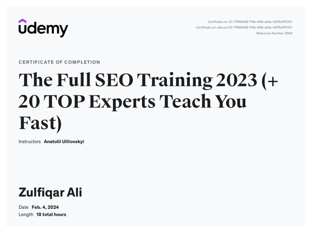 seo Certification